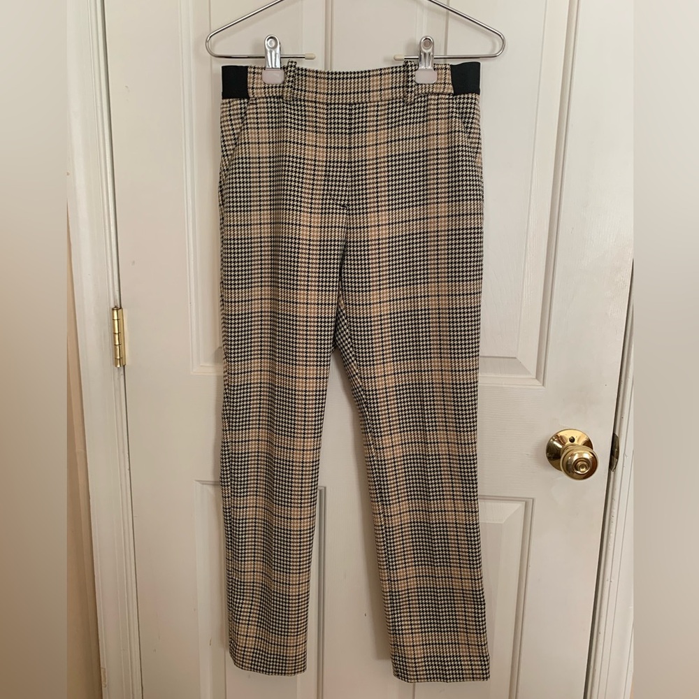 H&M Women's Checkered Pants in Tan and Black